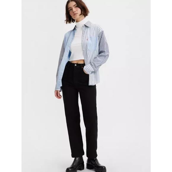 Levi's Denim - Levi's Ribcage Straight Ankle Jeans Women's Size 30 in Black Sprout